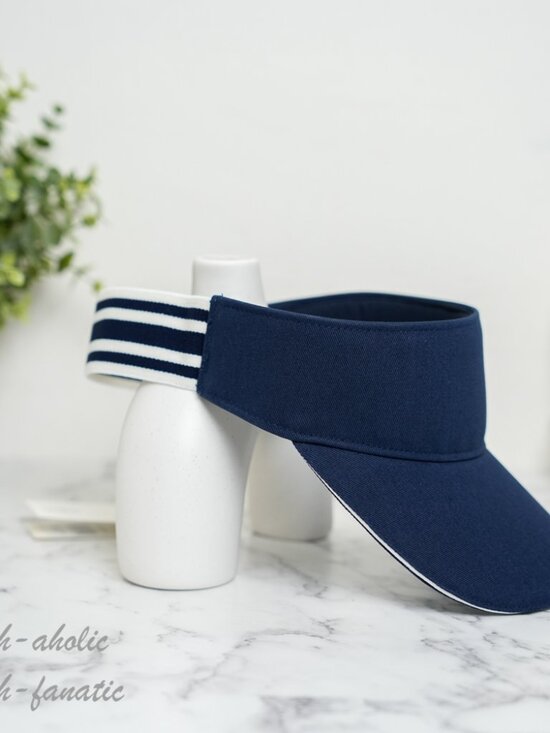 Tory Burch Sport Visor Performance Embroidered Big Logo Navy / White NWT main image 6